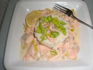 Rezept: Fischragout in Weißwein-Zitronensahne Fischragout in Weißwein-Zitronensahne - Rezept