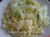 Rahmkohlrabi auf Bandnudelbett - Rezept