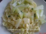Rahmkohlrabi auf Bandnudelbett - Rezept