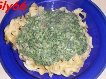 Soßen:Spinat-Soße mit viel Knobi - Rezept