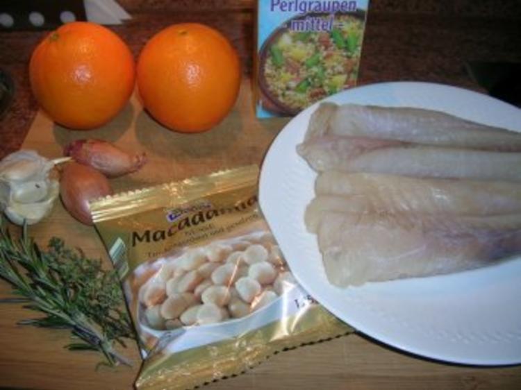 Seeteufelfilet unter der Macadamiakruste mit Orangen Safran ...