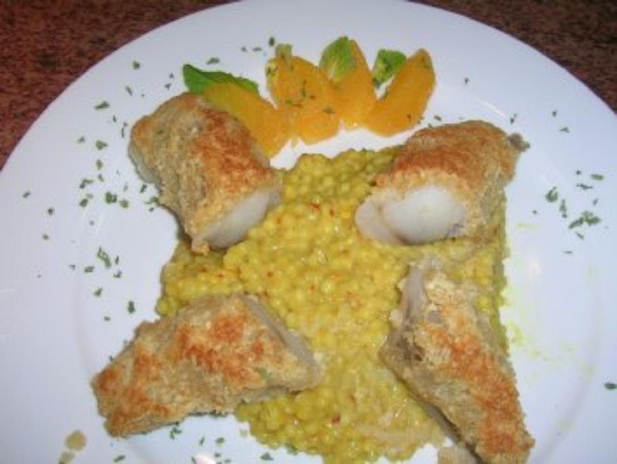 Seeteufelfilet unter der Macadamiakruste mit Orangen-Safran-Perlgraupenrisotto - Rezept - Bild Nr. 14