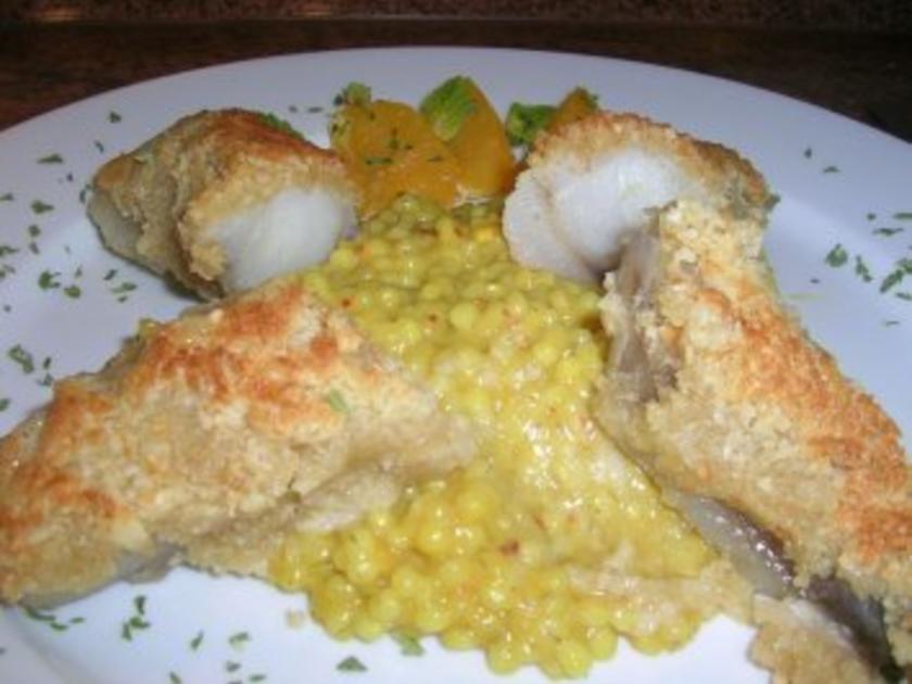Seeteufelfilet unter der Macadamiakruste mit Orangen Safran ...