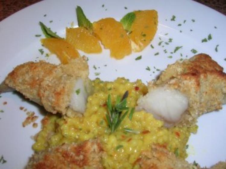 Seeteufelfilet unter der Macadamiakruste mit Orangen-Safran ...