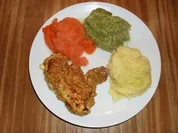 Sesam-Hähnchenbrust an dreierlei Püree - Rezept