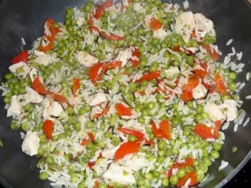 Rezept: Hühnchen - Gemüsepfanne kunterbunt Bild Nr. 2 Hühnchen - Gemüsepfanne kunterbunt - Rezept - Bild Nr. 2