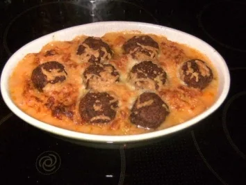 Gratinierte Hack-Bällchen - Rezept