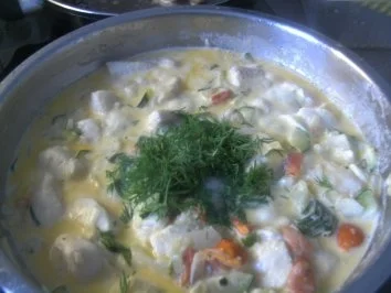 ( Fisch )  Fischpfanne mit einer Gemüse Sahne-Soße - Rezept - Bild Nr. 10