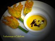 Kuerbis-Créme mit Zuchiniblueten - Rezept