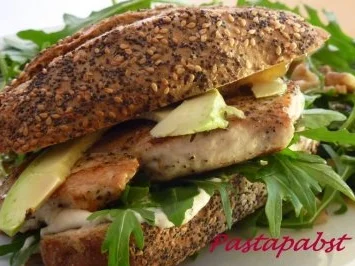 Putenburger mit Rucola - Rezept
