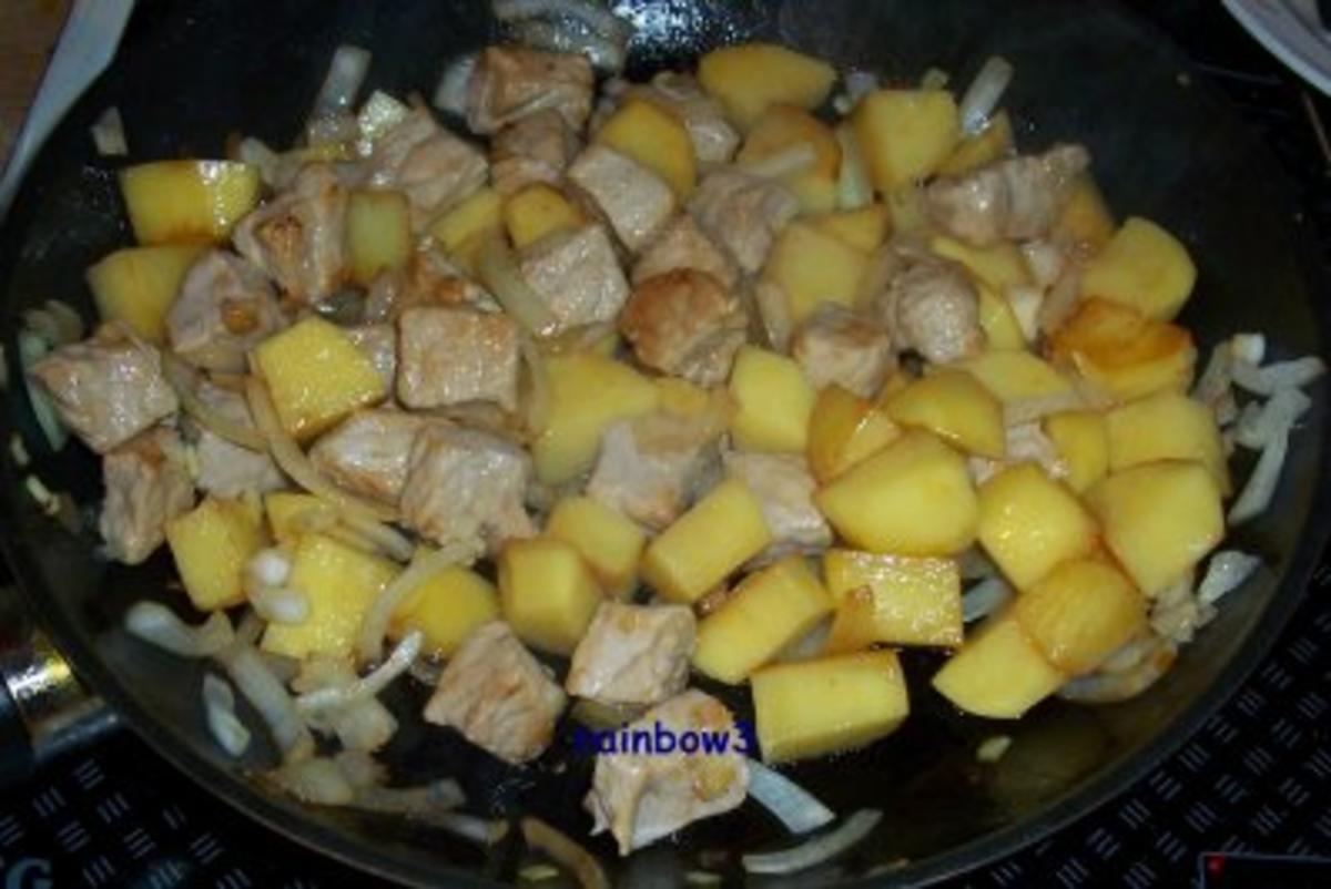 Kochen: Kartoffel-Schweinefleisch-Pfanne - Rezept - Bild Nr. 6