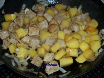 Kochen: Kartoffel-Schweinefleisch-Pfanne - Rezept - Bild Nr. 6