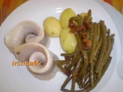 Rezept: Matjes mit Prinzessbohnen und Butterkartoffeln Matjes mit Prinzessbohnen und Butterkartoffeln - Rezept