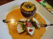 Putenfilet mit Riso Rosso an Paprikasößchen - Rezept