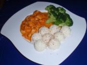 Garnelen in Meerrettich-Ketchupsoße mit Broccoli und Basmatireis - Rezept
