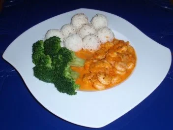 Rezept: Garnelen in Meerrettich-Ketchupsoße mit Broccoli und Basmatireis Bild Nr. 7 Garnelen in Meerrettich-Ketchupsoße mit Broccoli und Basmatireis - Rezept - Bild Nr. 7