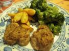 Schweinemedaillons mit Senfkruste und Kartoffelecken - Rezept
