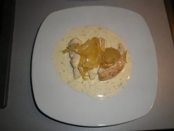 Rezept: Hähnchenfilet mit Schafskäsesauce Hähnchenfilet mit Schafskäsesauce - Rezept