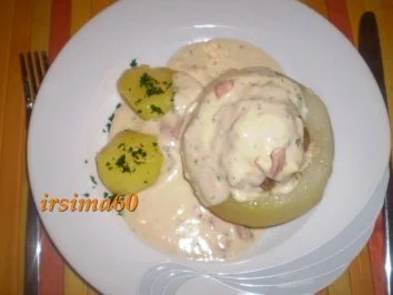 Rezept: Gefüllte Kohlrabi in Käsesoße Gefüllte Kohlrabi in Käsesoße - Rezept