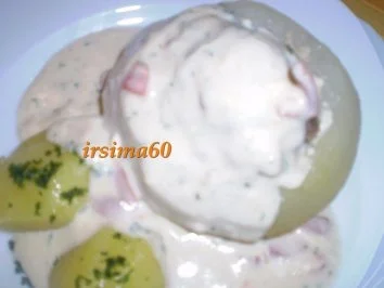 Rezept: Gefüllte Kohlrabi in Käsesoße Bild Nr. 2 Gefüllte Kohlrabi in Käsesoße - Rezept - Bild Nr. 2