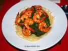 Nudeln mit Spinat und Garnelen    (Pasta agli spinaci e scampi) - Rezept