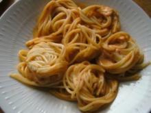 Garnelen in Weißwein -Soße an Spaghetti - Rezept