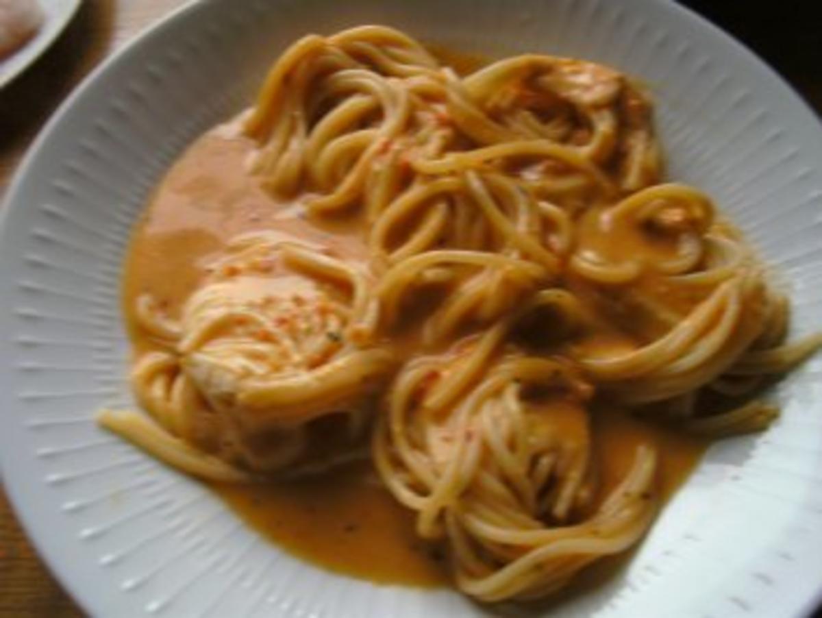 Garnelen in Weißwein -Soße an Spaghetti - Rezept - Bild Nr. 4