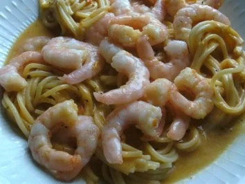 Garnelen in Weißwein -Soße an Spaghetti - Rezept - Bild Nr. 5