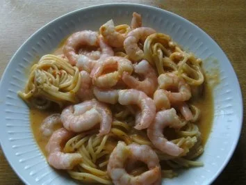 Garnelen in Weißwein -Soße an Spaghetti - Rezept - Bild Nr. 6