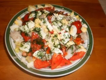 Matjessalat mit Paprika - Rezept