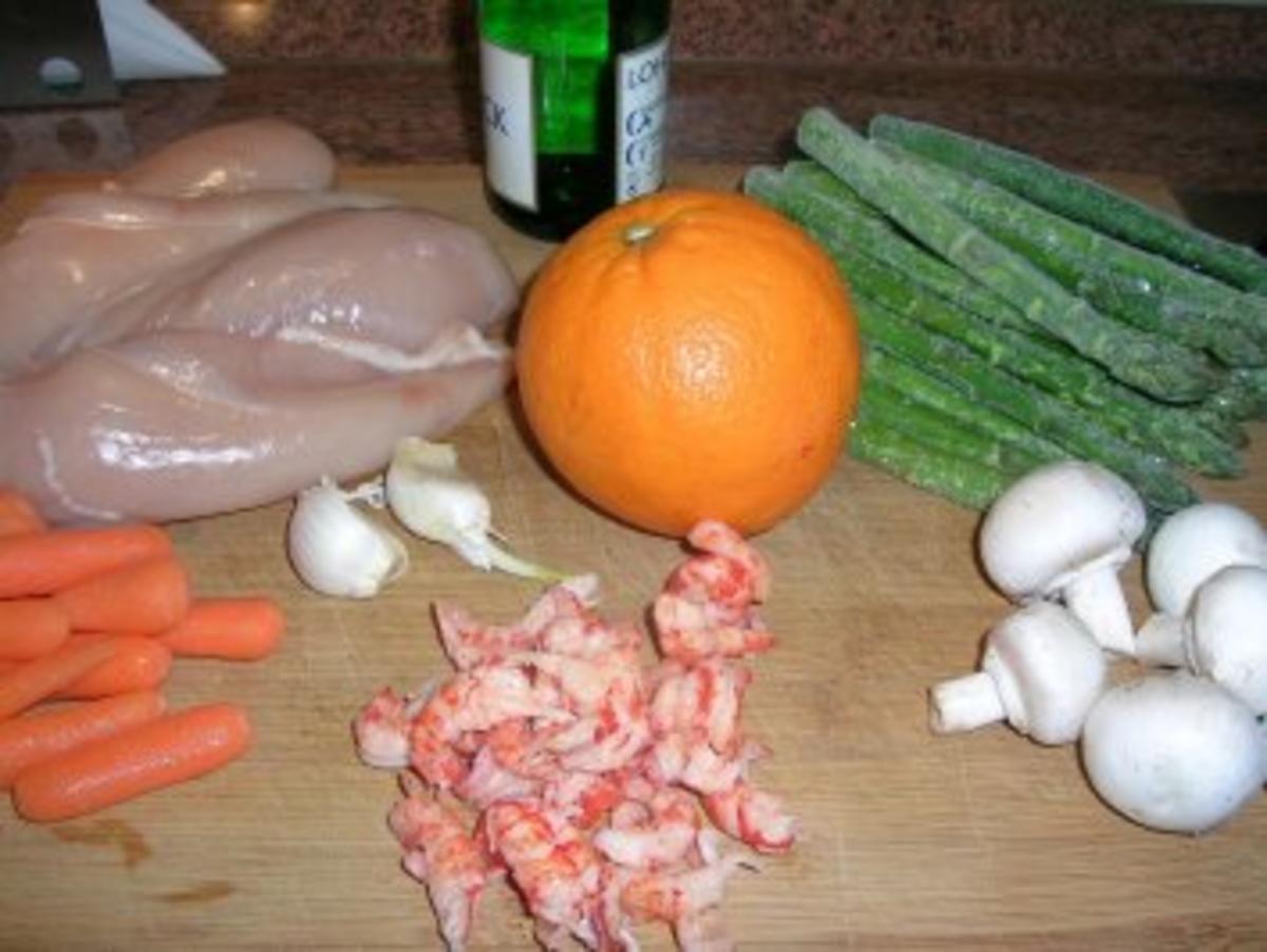 Hühnerragout mit Flusskrebsen in Proseccosauce und viel Gemüse, echt lecker - Rezept - Bild Nr. 4