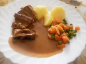 geschmorte Schweinerippchen ~ Mischgemüse - Rezept