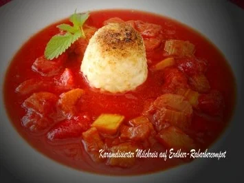 Rezept: Milchreis-Dessert mit Erdbeer-Rabarber-Compot Milchreis-Dessert mit Erdbeer-Rabarber-Compot - Rezept