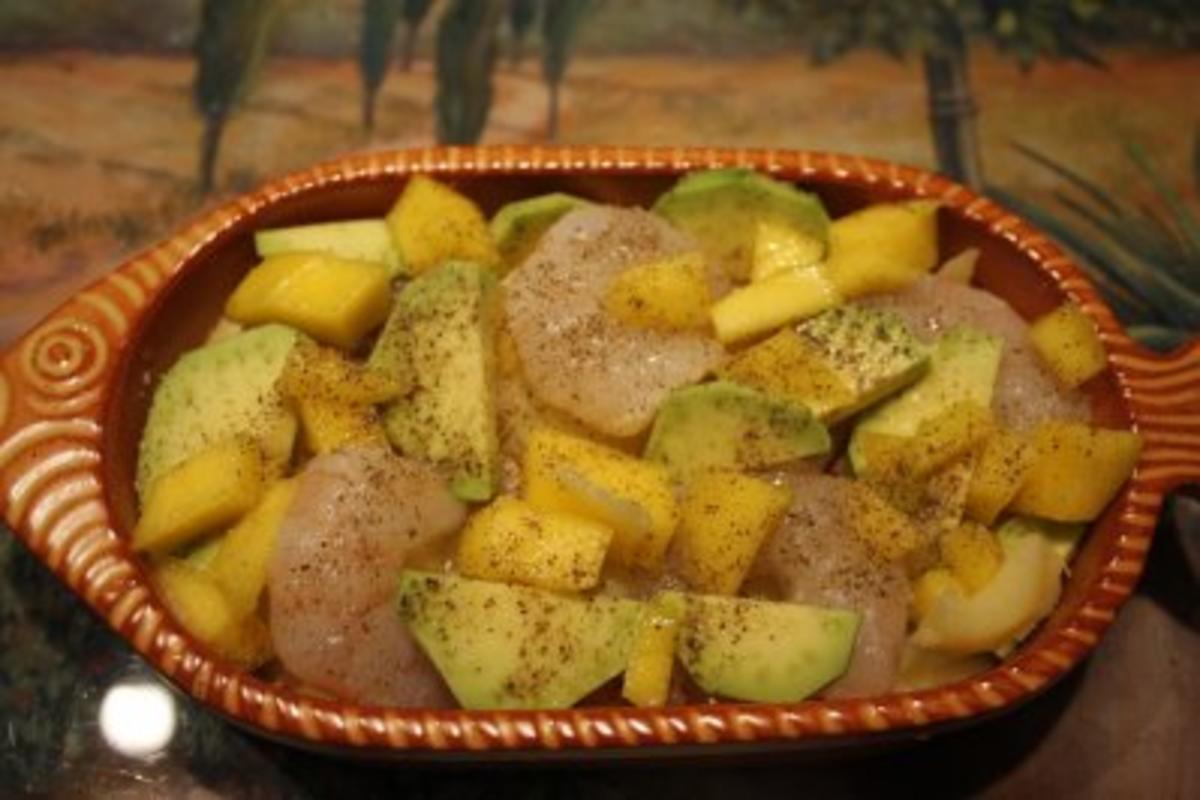 Kartoffel-Garnelen-Gratin mit Avocado und Mango - Rezept - Bild Nr. 4