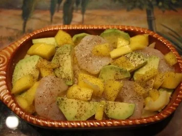 Kartoffel-Garnelen-Gratin mit Avocado und Mango - Rezept - Bild Nr. 4