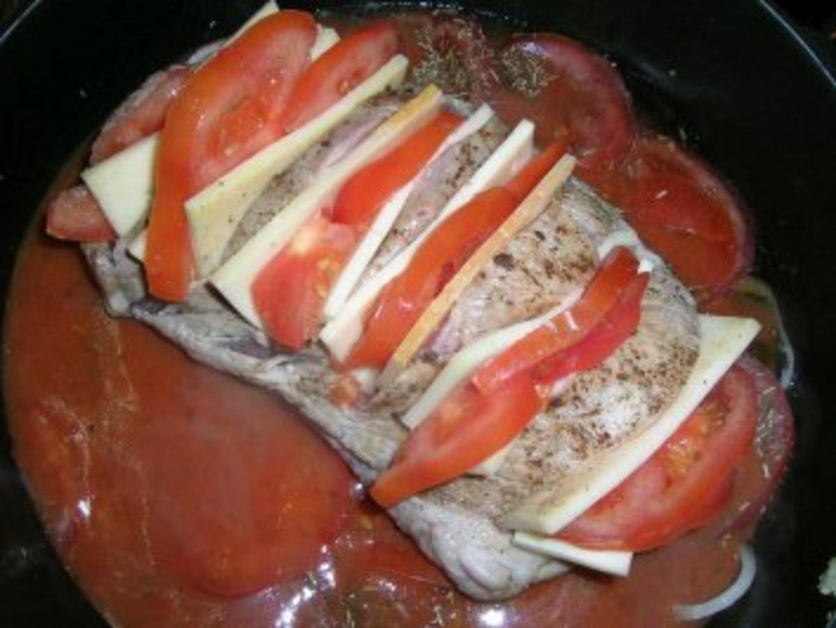 Schweinerücken gefüllt mit Raclette-Käse und Tomaten - Rezept - Bild Nr. 7