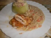 Rezept: Putenschnitzel mit Reisfรผllung ~ Schmor-Kohlrabi mit Schinken-Gemรผse-Schnee Putenschnitzel mit Reisfรผllung ~ Schmor-Kohlrabi mit Schinken-Gemรผse-Schnee - Rezept