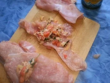 Putenschnitzel mit Reisfüllung ~ Schmor-Kohlrabi mit Schinken-Gemüse-Schnee - Rezept - Bild Nr. 3