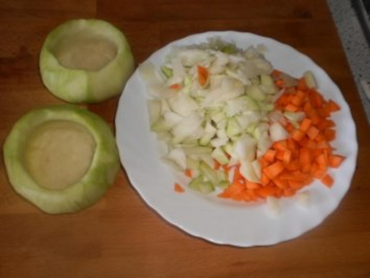 Putenschnitzel mit Reisfüllung ~ Schmor-Kohlrabi mit Schinken-Gemüse-Schnee - Rezept - Bild Nr. 8