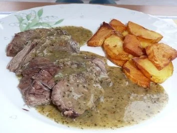 Rezept: Fleisch: Rindfleisch (Suppenfleisch) an Minzsoße Fleisch: Rindfleisch (Suppenfleisch) an Minzsoße - Rezept