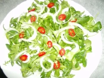 Feldsalat und Rucola mit warmen Putenstreifen - Rezept - Bild Nr. 6