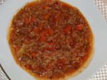 Suppe : Hackfleischeintopf, Gemüse, mit hauch arabisch und Schärfe für die Sinne - Rezept