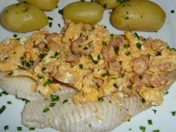 Rezept: Scholle mit Krabbenrührei.... Scholle mit Krabbenrührei.... - Rezept