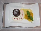 Warmes Schokoküchlein mit Orangenragout - Rezept