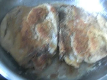 Jägerschnitzel , ( Nackensteak unter einer Pilzhaube  ) - Rezept - Bild Nr. 4