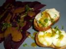 Rote Bete Carpaccio mit Ziegenkäse-Crostini - Rezept
