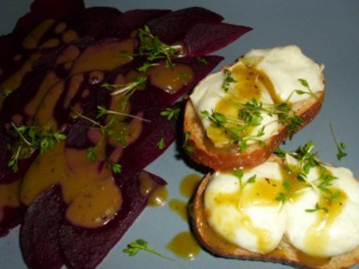 Rote Bete Carpaccio mit Ziegenkäse Crostini - schnell &amp; einfach - von ...