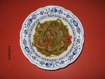 Grüne-Bohnen-Beilage (fast) mediterran - Rezept