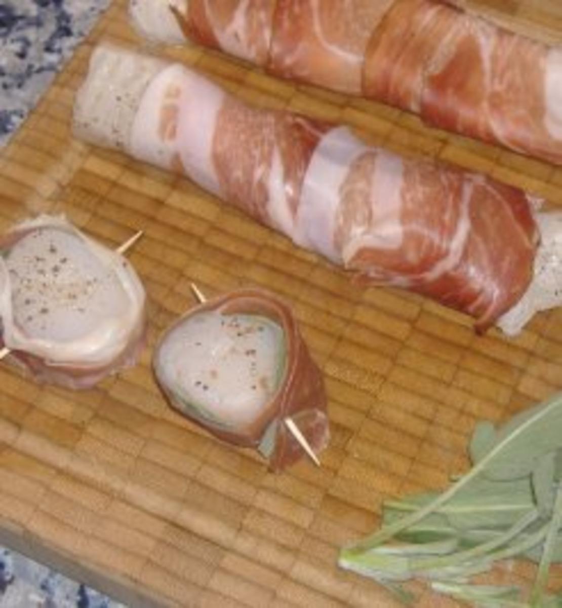 Duett von Seeteufel und Jakobsmuschel in Schinkenmantel - Rezept - Bild Nr. 2