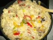 Sahnige Nudelpfanne Kunterbunt - Rezept